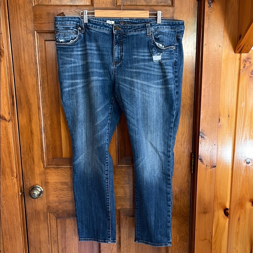 Kut from the Kloth Women's Catherine Boyfriend Blue Jeans Size 20W